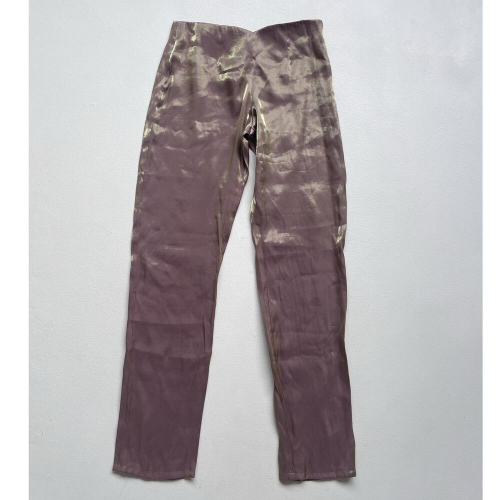Vtg 90s Fredericks Of Hollywood Mauve Taupe Shiny Disco Pants / Sz S / V Waist